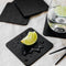 Jet Black Recycled Leather Coaster Sets