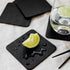 Jet Black Recycled Leather Coaster Sets