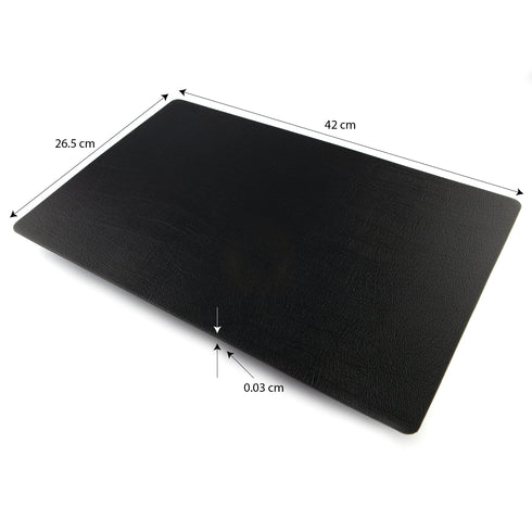 Large Jet Black Recycled Leather Placemats