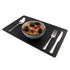 Large Jet Black Recycled Leather Placemats