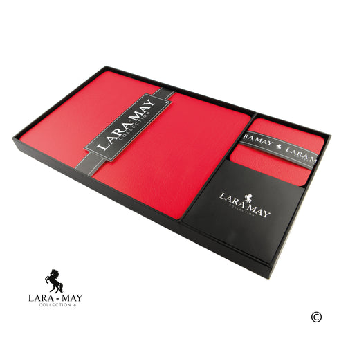 London Red Recycled Leather Placemats and Coasters