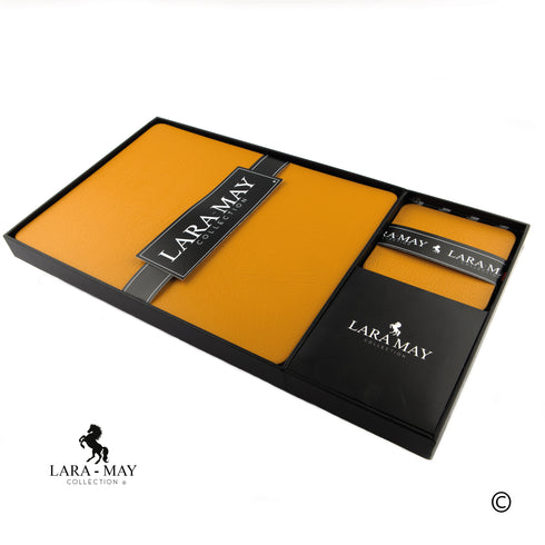 Mustard Yellow Recycled Leather Placemats and Coasters