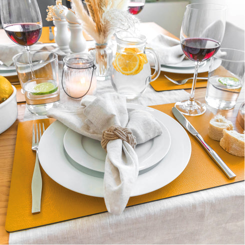 Large Mustard Yellow Recycled Leather Placemats