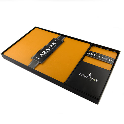 Mustard Yellow Recycled Leather Placemats and Coasters