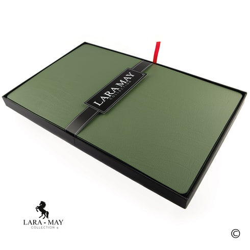 Large Olive Green Recycled Leather Placemats