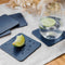 Royal Blue Recycled Leather Coaster Sets