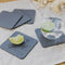 Slate Grey Recycled Leather Coaster Sets