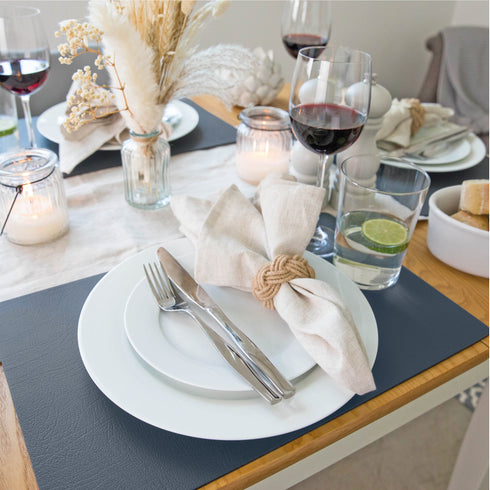 Large Slate Grey Recycled Leather Placemats