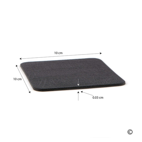 Jet Black Recycled Leather Coaster Sets