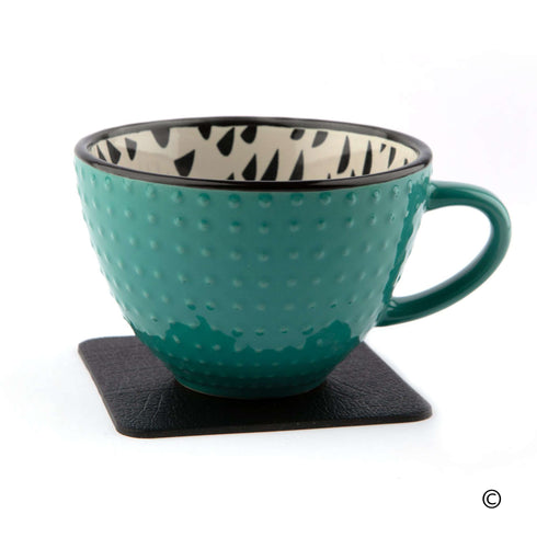 Jet Black Recycled Leather Placemats and Coasters