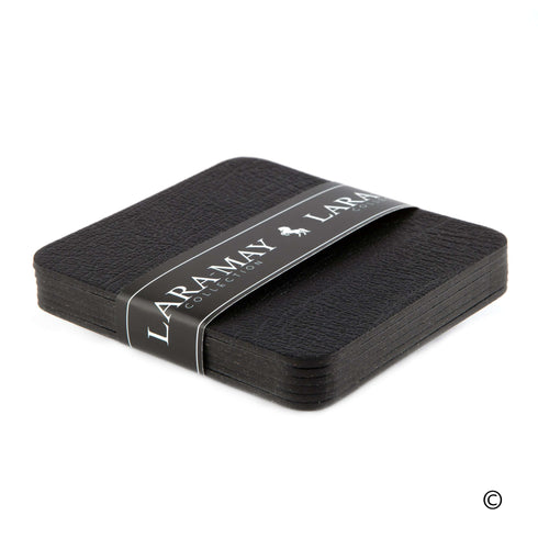 Jet Black Recycled Leather Placemats and Coasters