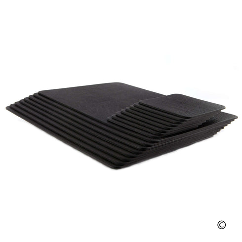 Jet Black Recycled Leather Placemats and Coasters