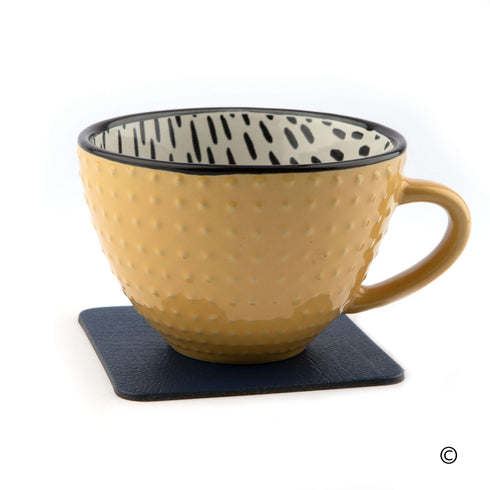 Royal Blue Recycled Leather Coaster Sets