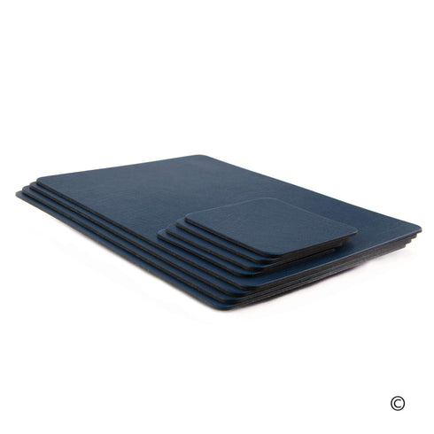 Royal Blue Recycled Leather Placemats and Coasters