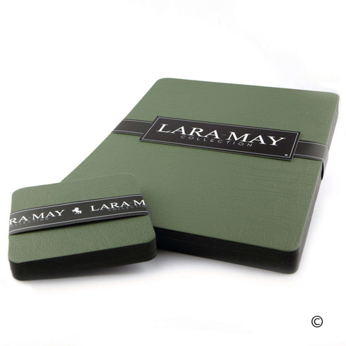 Olive Green Recycled Leather Placemats and Coasters