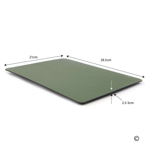 Olive Green Recycled Leather Placemats and Coasters