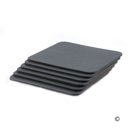 Slate Grey Recycled Leather Coaster Sets