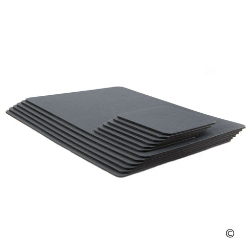 Slate Grey Recycled Leather Placemats and Coasters