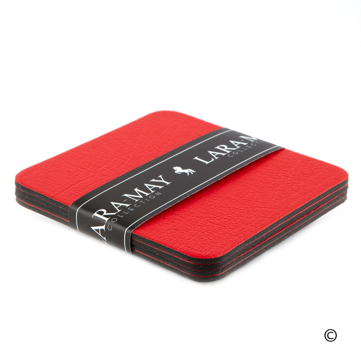 London Red Recycled Leather Coaster Sets LaraMay Collection