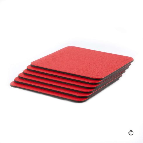 London Red Recycled Leather Placemats and Coasters