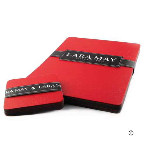 London Red Recycled Leather Placemats and Coasters