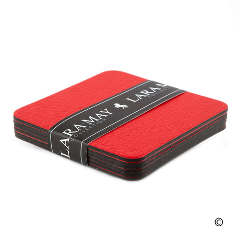 London Red Recycled Leather Placemats and Coasters