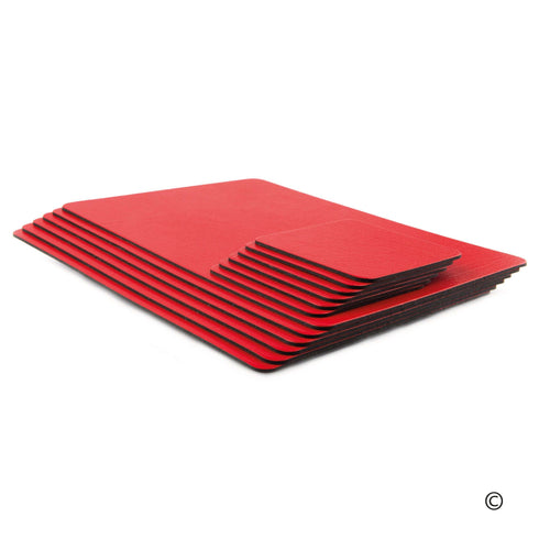 London Red Recycled Leather Placemats and Coasters