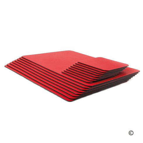 London Red Recycled Leather Placemats and Coasters